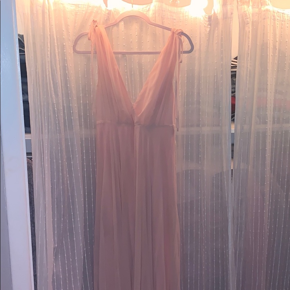 Pink floor length special occasion dress